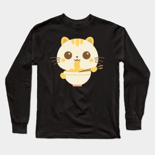 Ramen Cat Shirt Japanese Manga Anime Gift Neko Long Sleeve T-Shirt